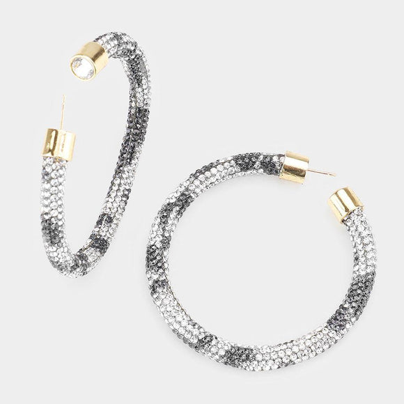 Crystal Rhinestone Hoop Earrings – Never Fully Dressed